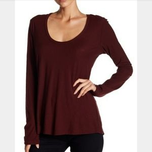 James Perse Long Sleeve Scoop Neck Tee NWT
